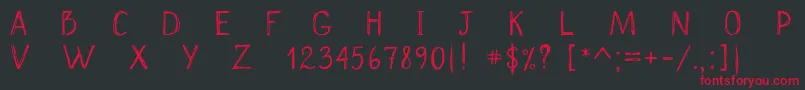 Шрифт Scrawnynorah – красные шрифты на чёрном фоне