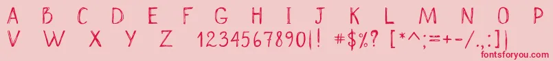 Scrawnynorah Font – Red Fonts on Pink Background