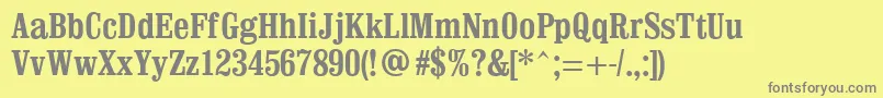 ClevelandCondensed Font – Gray Fonts on Yellow Background