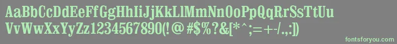 ClevelandCondensed Font – Green Fonts on Gray Background