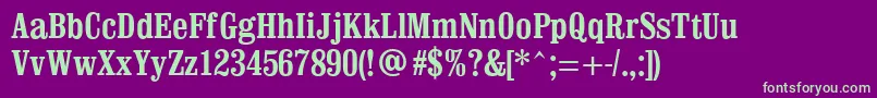 ClevelandCondensed Font – Green Fonts on Purple Background
