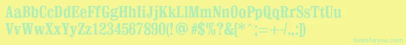 ClevelandCondensed Font – Green Fonts on Yellow Background