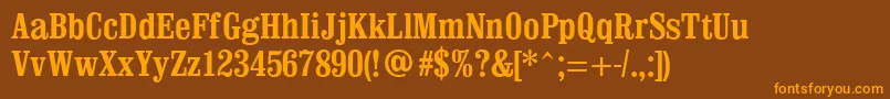 ClevelandCondensed Font – Orange Fonts on Brown Background