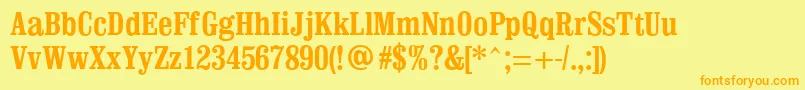 ClevelandCondensed Font – Orange Fonts on Yellow Background