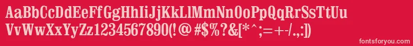 ClevelandCondensed Font – Pink Fonts on Red Background