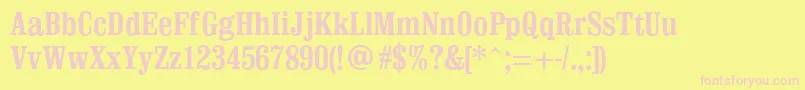ClevelandCondensed Font – Pink Fonts on Yellow Background