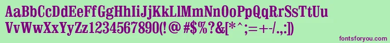 ClevelandCondensed Font – Purple Fonts on Green Background