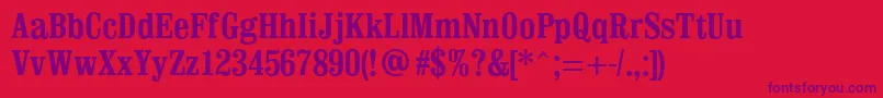 ClevelandCondensed Font – Purple Fonts on Red Background