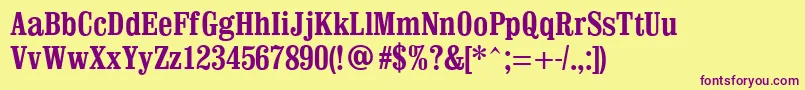 ClevelandCondensed Font – Purple Fonts on Yellow Background