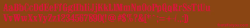 ClevelandCondensed Font – Red Fonts on Brown Background