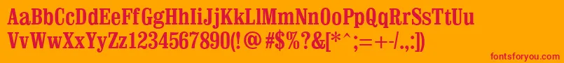 ClevelandCondensed Font – Red Fonts on Orange Background