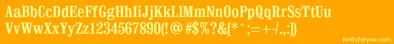 ClevelandCondensed Font – Yellow Fonts on Orange Background