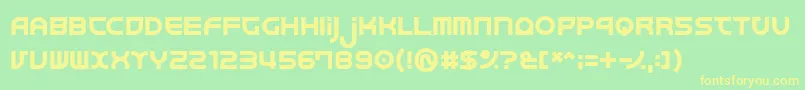 Junkmix-Schriftart – Gelbe Schriften auf grünem Hintergrund
