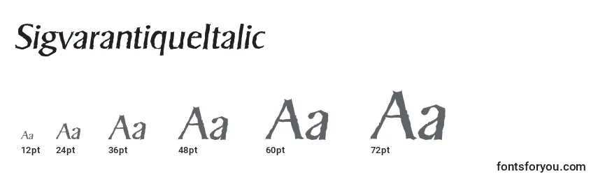 SigvarantiqueItalic Font Sizes