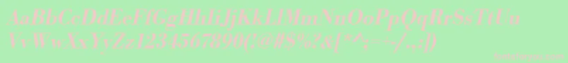 UrwbodonitmednarOblique Font – Pink Fonts on Green Background