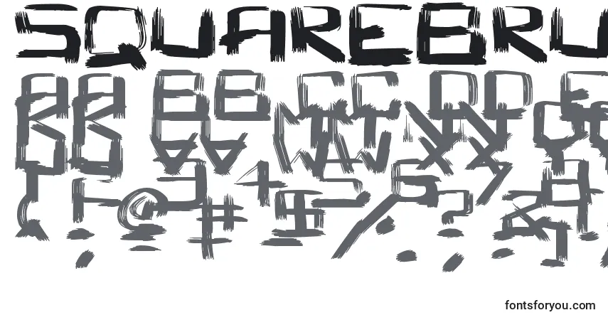 Fuente SquareBrush - alfabeto, números, caracteres especiales