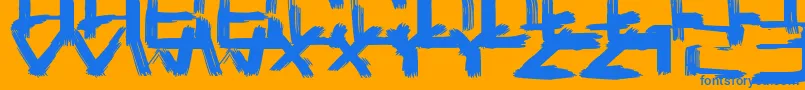 Saiba mais sobre a fonte SquareBrush Fonte SquareBrush – fontes azuis em um fundo laranja