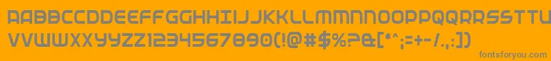 Fonte Fedservicecond – fontes cinzas em um fundo laranja