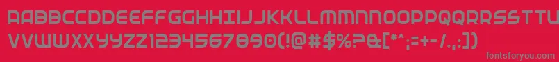 Fedservicecond-fontti – harmaat kirjasimet punaisella taustalla