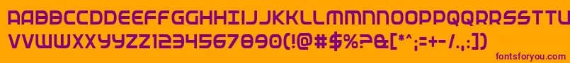 Fedservicecond Font – Purple Fonts on Orange Background