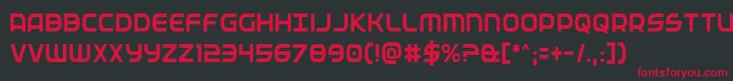 Fedservicecond Font – Red Fonts on Black Background