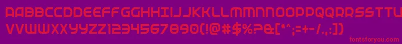 Czcionka Fedservicecond – czerwone czcionki na fioletowym tle