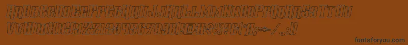 Gentlemancalleroutital-Schriftart – Schwarze Schriften auf braunem Hintergrund