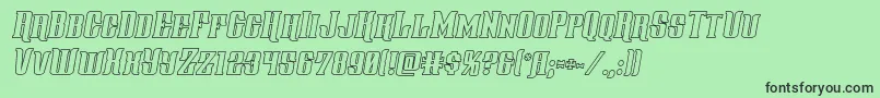 Gentlemancalleroutital Font – Black Fonts on Green Background