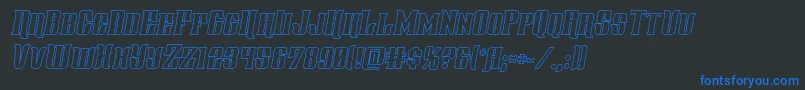 Gentlemancalleroutital Font – Blue Fonts on Black Background