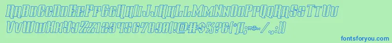 Gentlemancalleroutital Font – Blue Fonts on Green Background