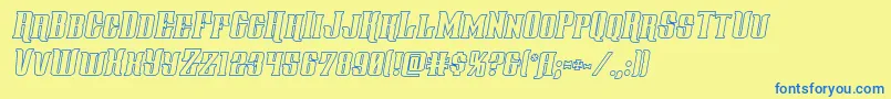 Gentlemancalleroutital Font – Blue Fonts on Yellow Background