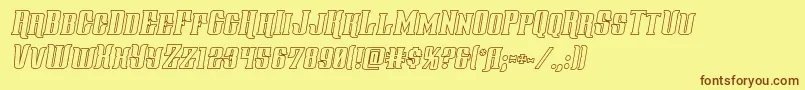 Gentlemancalleroutital Font – Brown Fonts on Yellow Background
