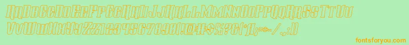Gentlemancalleroutital Font – Orange Fonts on Green Background
