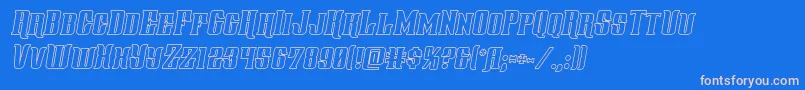 Gentlemancalleroutital Font – Pink Fonts on Blue Background