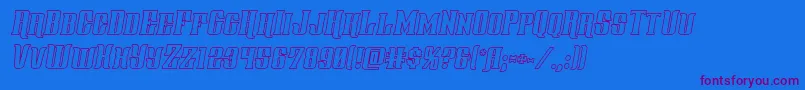 Gentlemancalleroutital Font – Purple Fonts on Blue Background