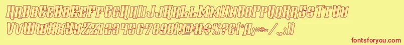 Gentlemancalleroutital Font – Red Fonts on Yellow Background