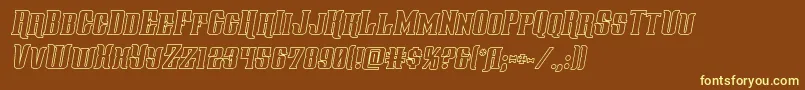 Gentlemancalleroutital Font – Yellow Fonts on Brown Background