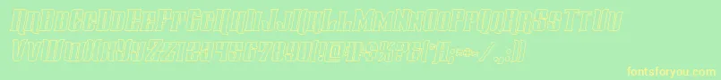 Шрифт Gentlemancalleroutital – жёлтые шрифты на зелёном фоне