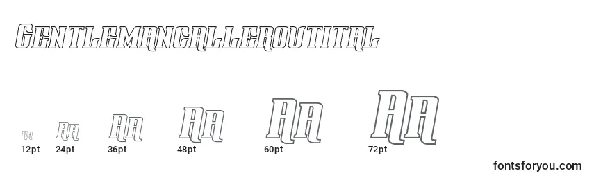 Gentlemancalleroutital Font Sizes