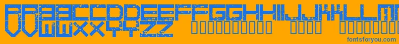 Czcionka DigitalanarchyRegular – niebieskie czcionki na pomarańczowym tle