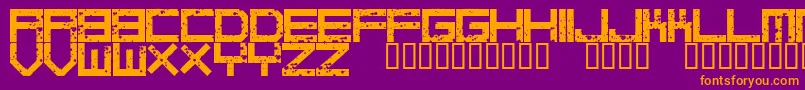 Fonte DigitalanarchyRegular – fontes laranjas em um fundo violeta