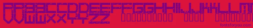 Czcionka DigitalanarchyRegular – fioletowe czcionki na czerwonym tle