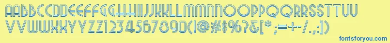 Night Font – Blue Fonts on Yellow Background