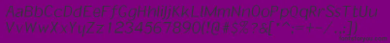 Ivanholeoblique-Schriftart – Schwarze Schriften auf violettem Hintergrund