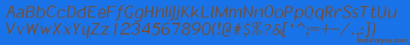 Ivanholeoblique Font – Brown Fonts on Blue Background