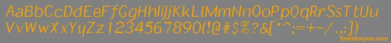 Ivanholeoblique Font – Orange Fonts on Gray Background