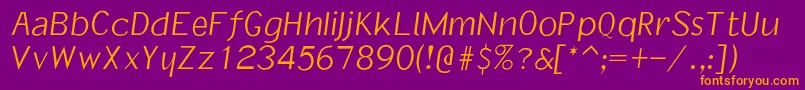 Ivanholeoblique Font – Orange Fonts on Purple Background