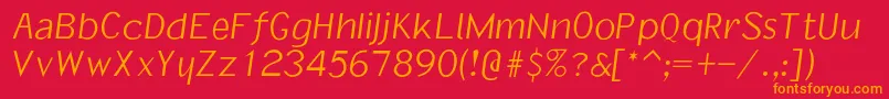 Ivanholeoblique Font – Orange Fonts on Red Background