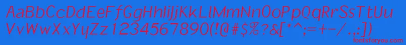 Ivanholeoblique Font – Red Fonts on Blue Background