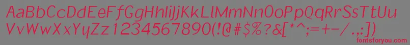 Ivanholeoblique Font – Red Fonts on Gray Background